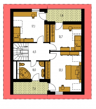 Plan de sol du premier étage - KOMPAKT 41